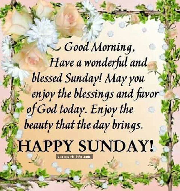 Good Morning Have A Wonderful And Blessed Sunday