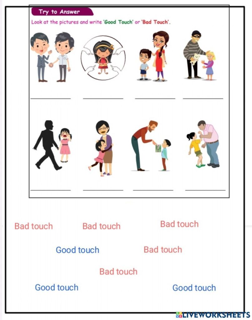 Good Touch,Bad Touch Interactive Worksheet