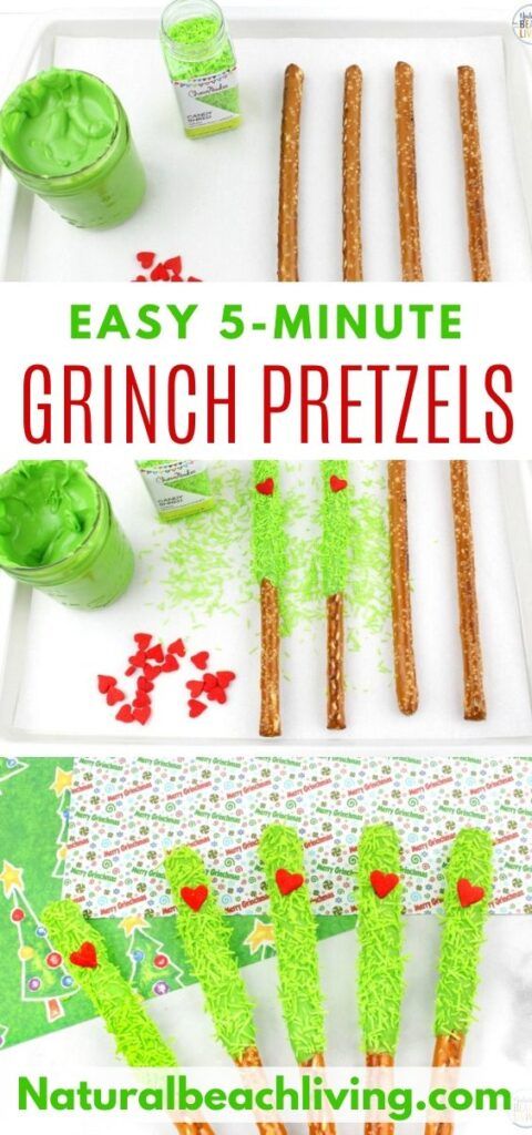 Grinch Chocolate Covered Pretzels For The Best Grinch Food