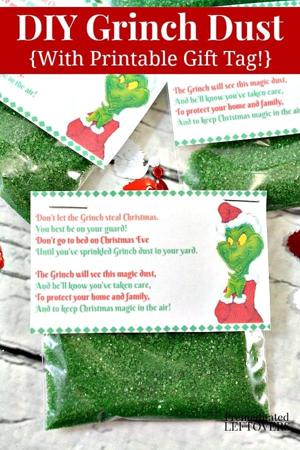 Grinch Dust With Printable Gift Tags With Grinch Dust Poem