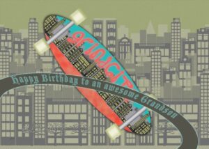 Gr,son Happy Birthday Skateboards Urban card HD Wallpaper