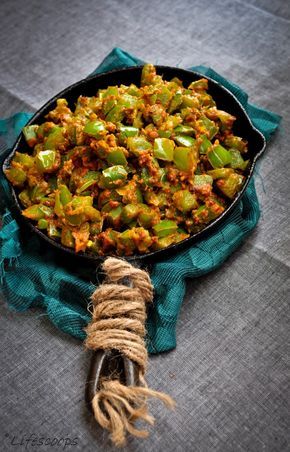 Gujarati Capsicum Besan Bhaji Green Bell Pepper With Chickpea