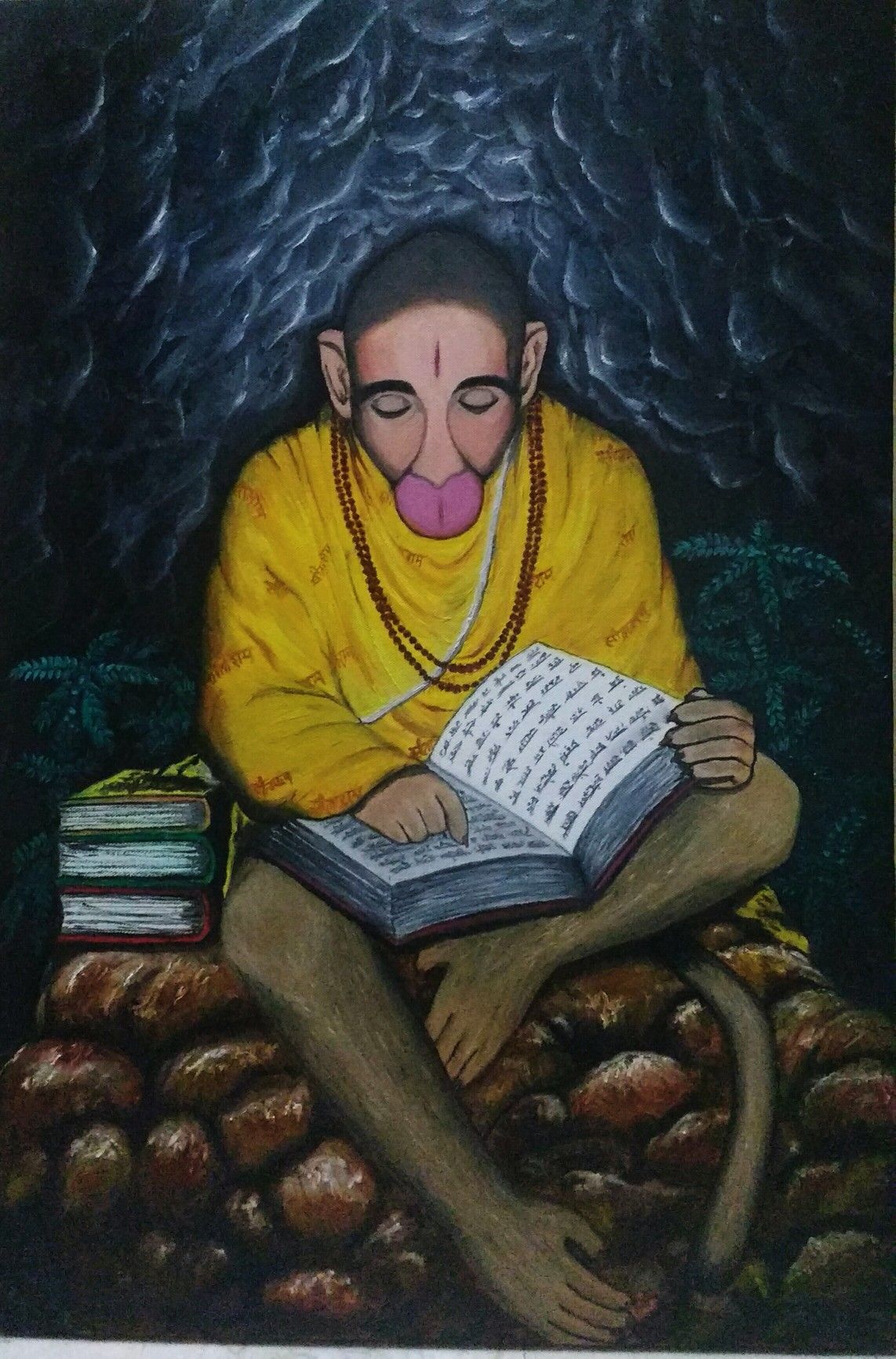 Hanuman ji real pic. Oil painting by Artist Atul sharma.