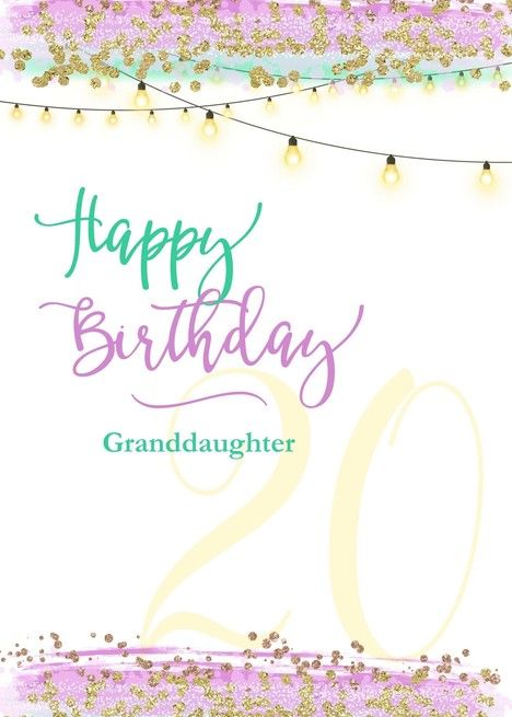 Happy 20Th Birthday Granddaughter Modern Watercolor Card Hd Wallpaper