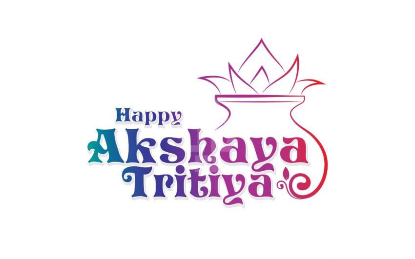 Happy Akshaya Tritiya Text Typography Vector - Photo #422