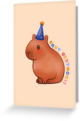 Happy Birthday Capybara Pun Greeting Card &Amp; Postcard By Sunnysarav