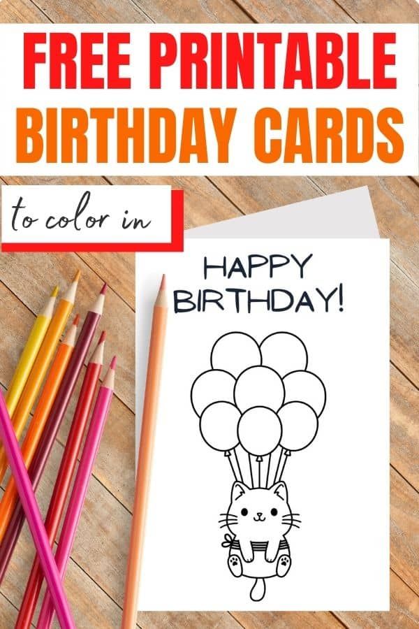 Happy Birthday Coloring Card Free Printables (30 Designs)