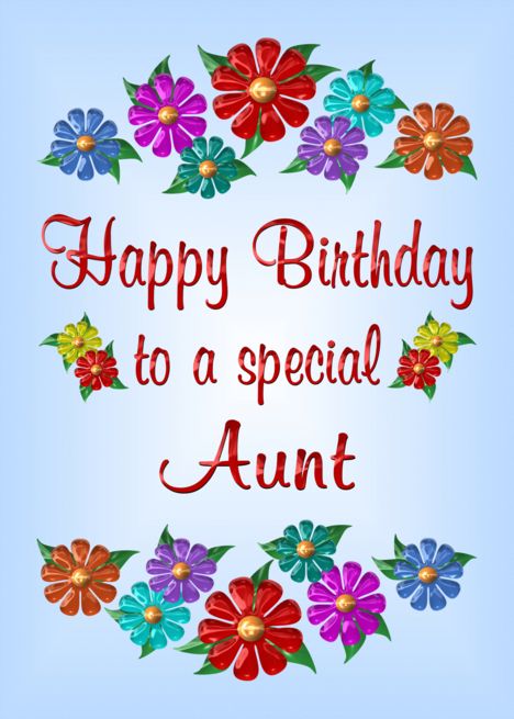 Happy Birthday Aunt Flowers card
