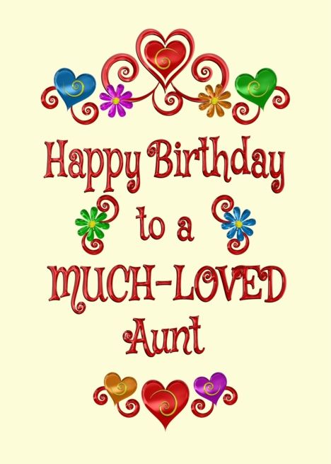 Happy Birthday Aunt Hearts and Flowers card