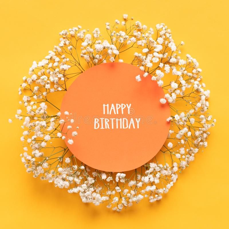 Happy Birthday Card Flat Lay Greeting Card With Beautiful Little