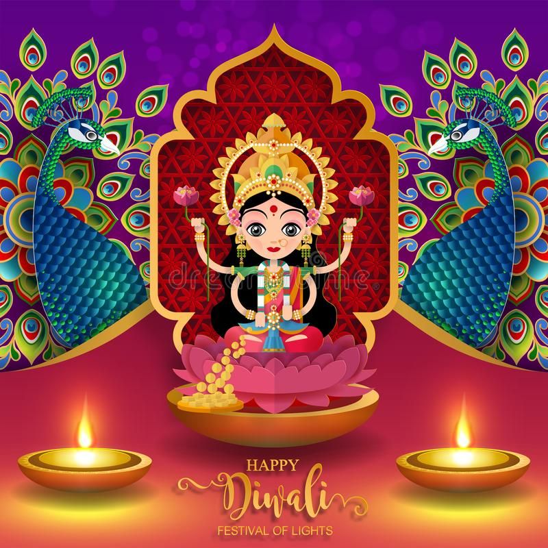 Happy Diwali Festival Card Stock Vector Illustration Of Celebration