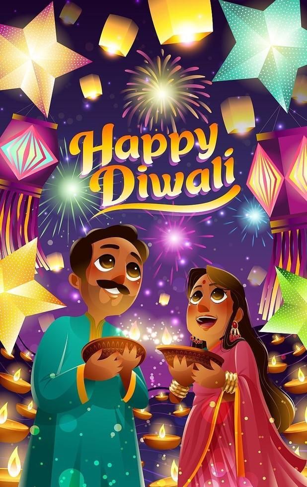 Happy Diwali Festival Of Lights Concept For Images