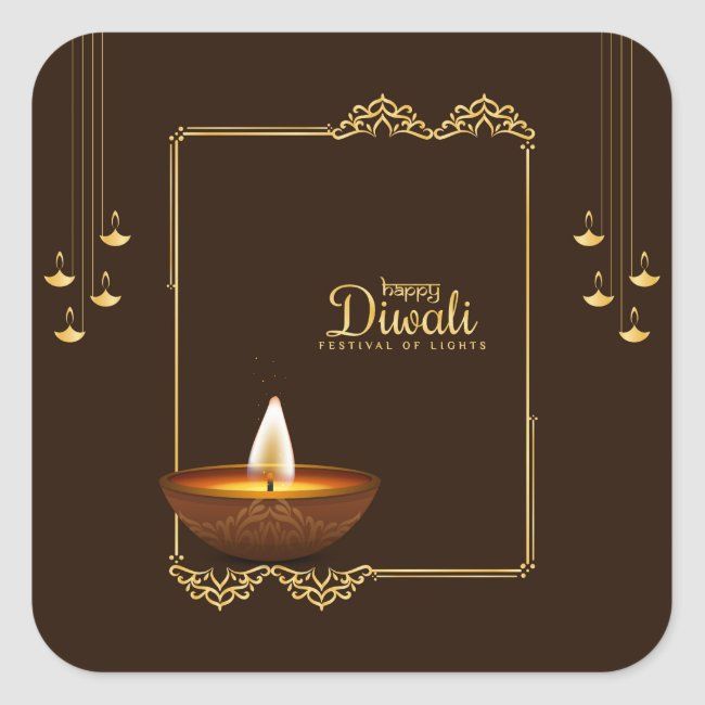 Happy Diwali Festival Of Lights Square Sticker Zazzle