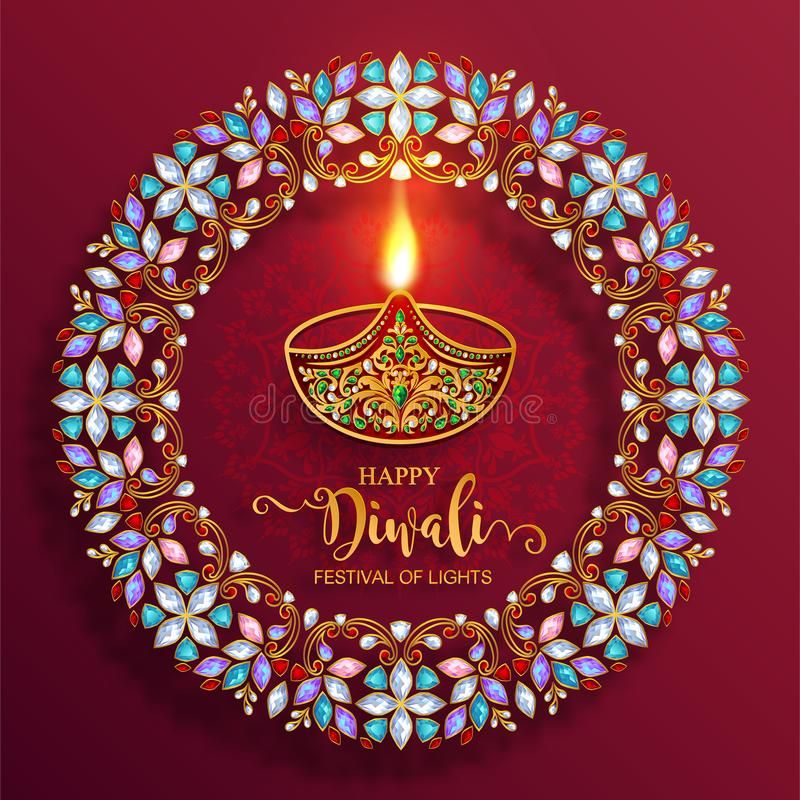 Happy Diwali Festival Card Stock Vector Illustration Of Greeting