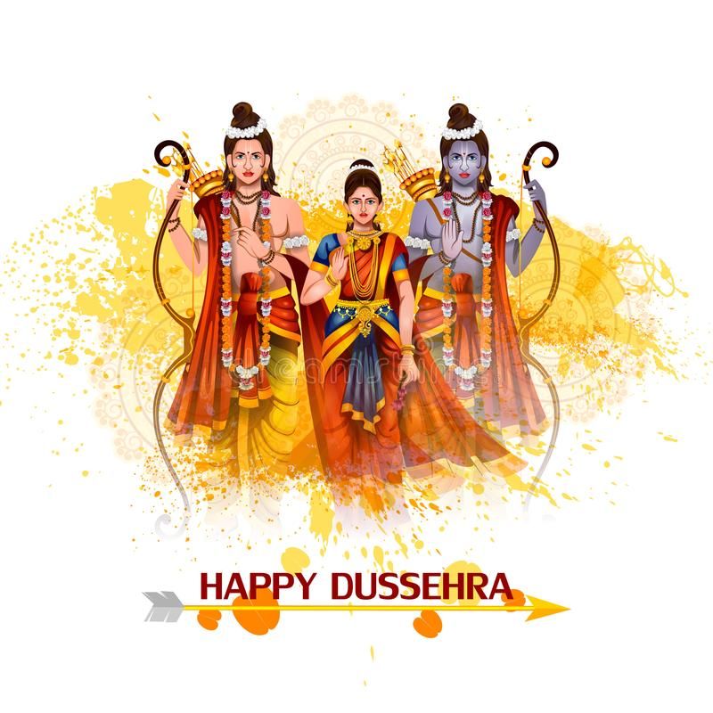 Happy Dussehra Background Showing Festival Of India Stock Vector - Illustration 