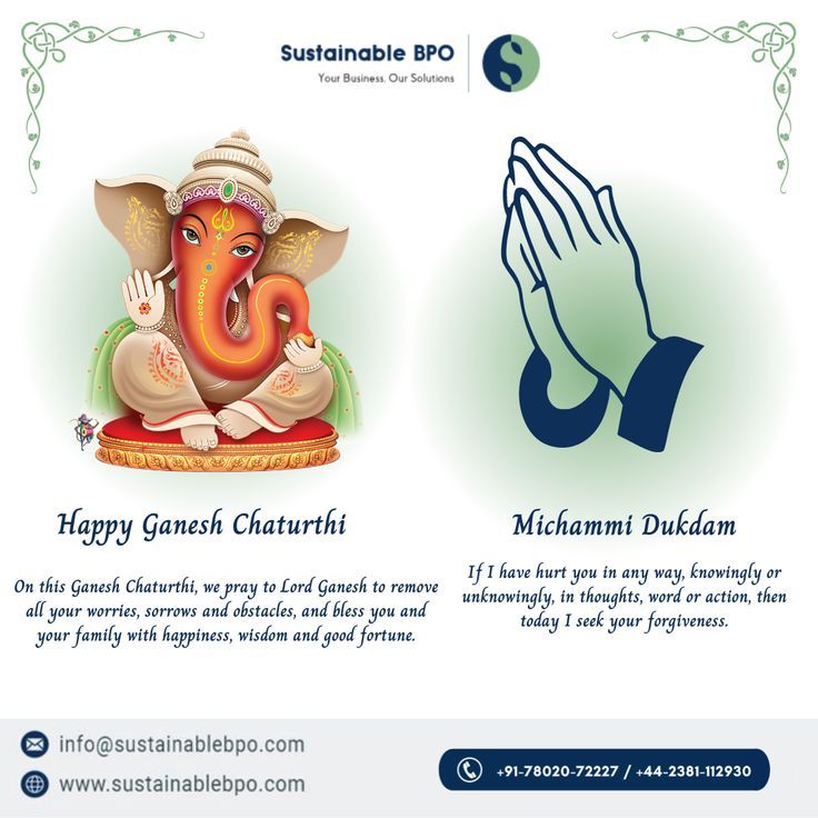 Happy Ganesh Chaturthi and Michhami Dukkadam HD Wallpaper