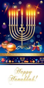Happy Hanukkah Greeting Card Menorah Stock Vector , Illustration of falling, fal HD Wallpaper