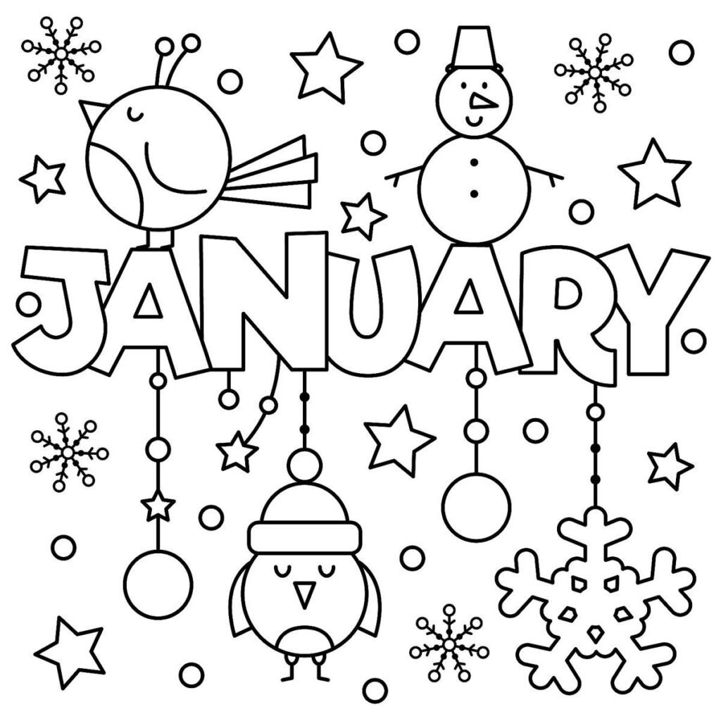 Happy New Year Coloring Activity Pages Fun
