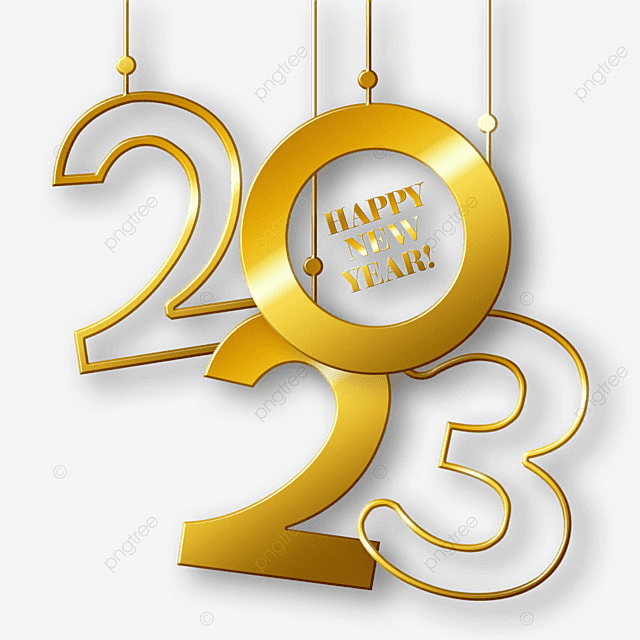 Happy New Year , PNG Image, New Year Creative Golden