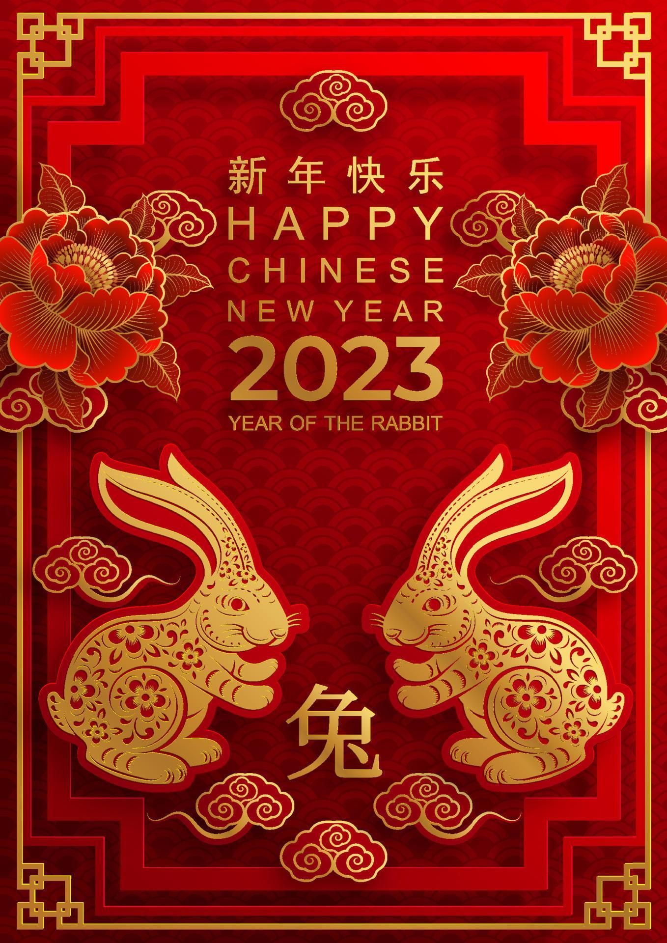 Happy chinese new year , year of the rabbit HD Wallpaper