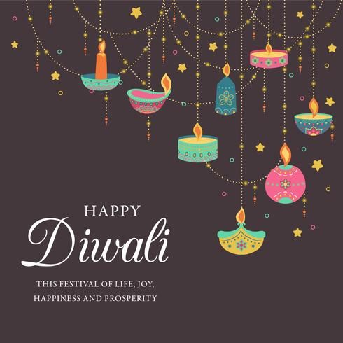 Download Happy diwali. Festival of light, greeting card. Diwali colorful posters