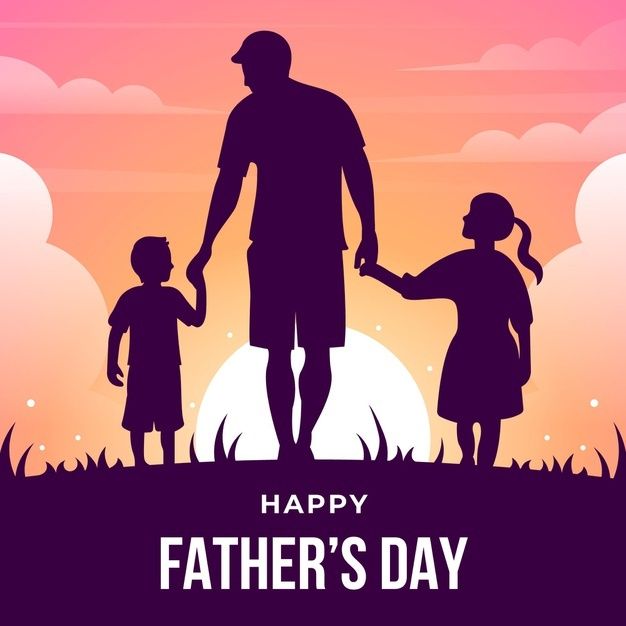 Happy father's day with dad and children silhouettes | Download on Freepik