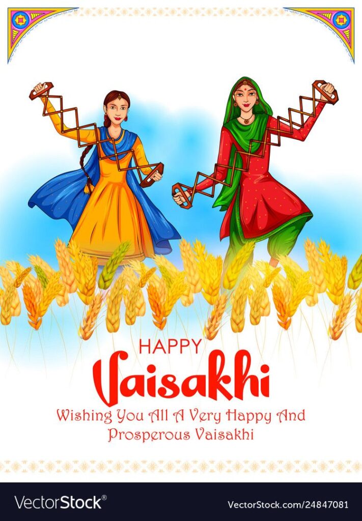 Happy Vaisakhi Punjabi Spring Harvest Festival Vector Image On Vectorstock