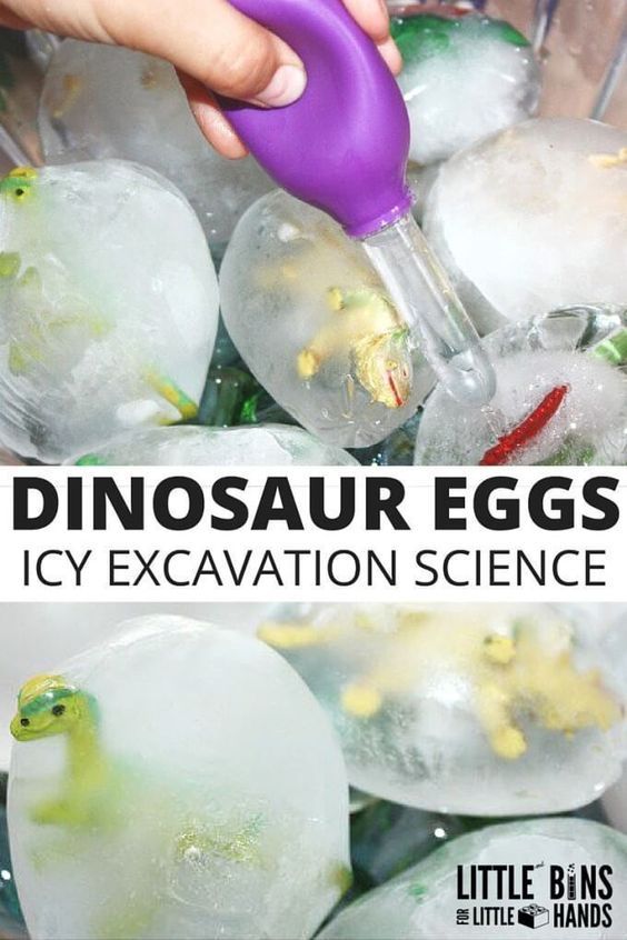 Hatching Frozen Dinosaur Eggs , Little Bins for Little Hands