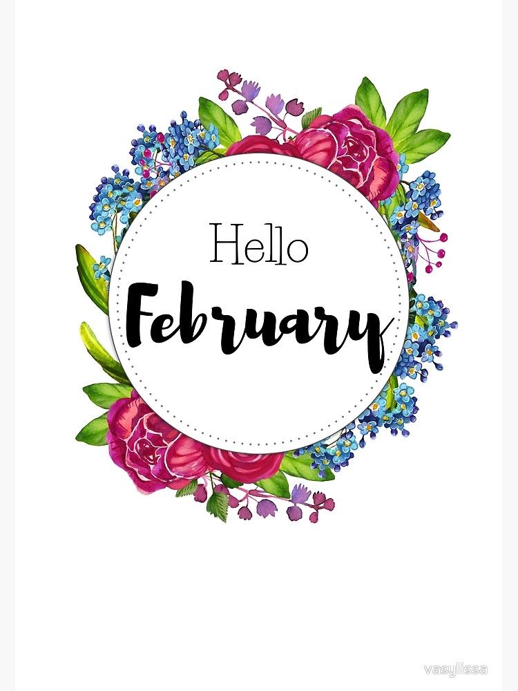 Hello February - Monthly Cover For Planners, Bullet Journals Metal Print By Kami