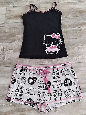 Hello Kitty Sanrio Sleepwear Set Women Adjustable Straps Shelf Bra SIZE LG*NWOT