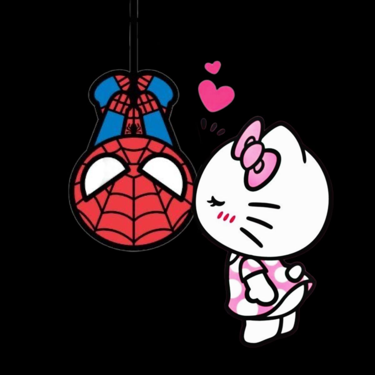 Hello Kitty , Spider,Man Kissing HD Wallpaper