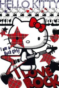 Hello Kitty rock AD postcard HD Wallpaper
