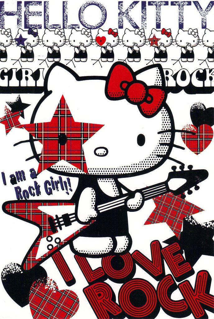 Hello Kitty Rock Ad Postcard Images