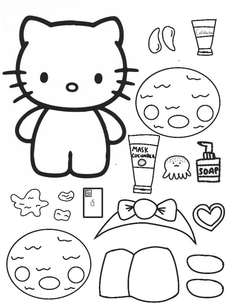 Hello Kitty/Skin care/Paper toy | Hello kitty drawing, Hello kitty printables, K
