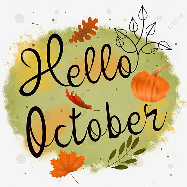 Hello October Hd Transparent, Hello October Autumn Lettering, October, Hello Aut