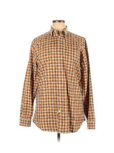 Hickey Freeman Long Sleeve Button Down Shirt: Tan Tops , Size X,Large HD Wallpaper