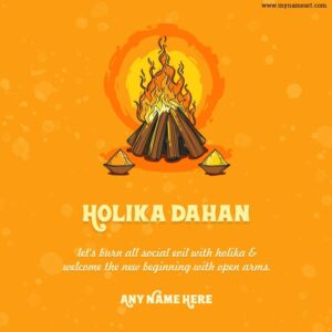 Holika Dahan Wishes With Name HD Wallpaper