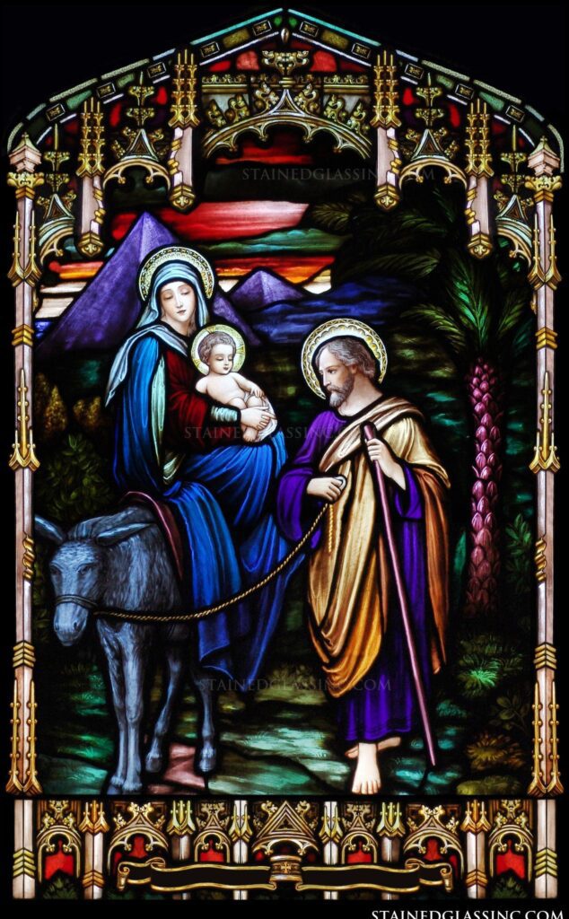Holy Family Egypt Religious Stained Glass Window Images