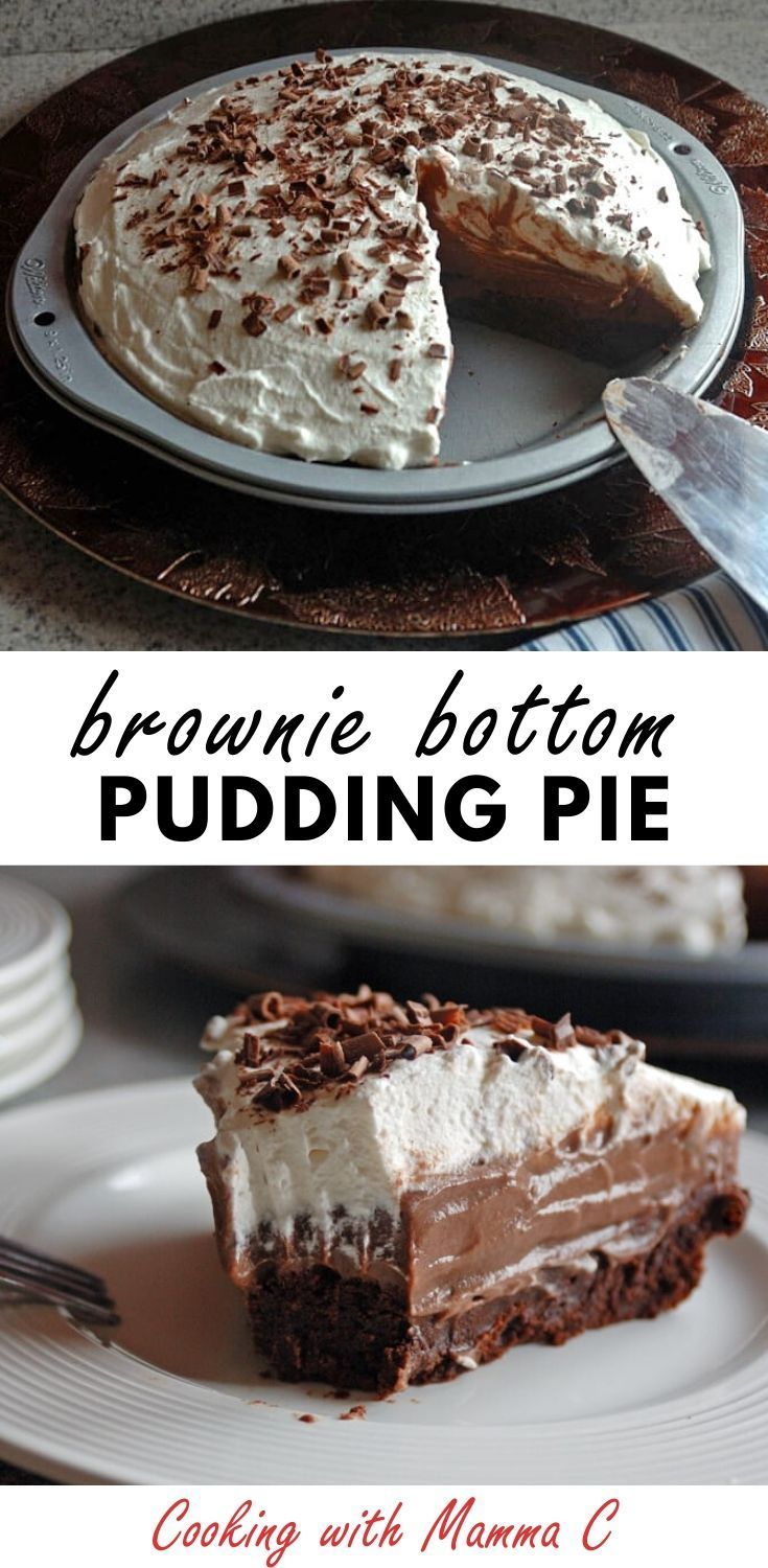 Homemade Chocolate Pudding Pie with Brownie Crust HD Wallpaper