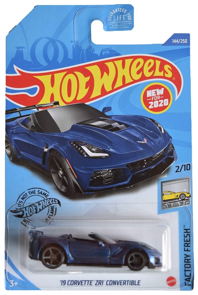 Hot Wheels 19 Corvette Zr1 Convertible Blue 144250 Factory Fresh