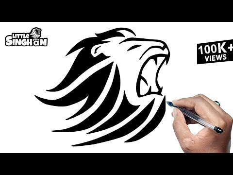 How To Draw Little Singham Lion Tattoo Drawing Step By Step Tutorial | Little Si