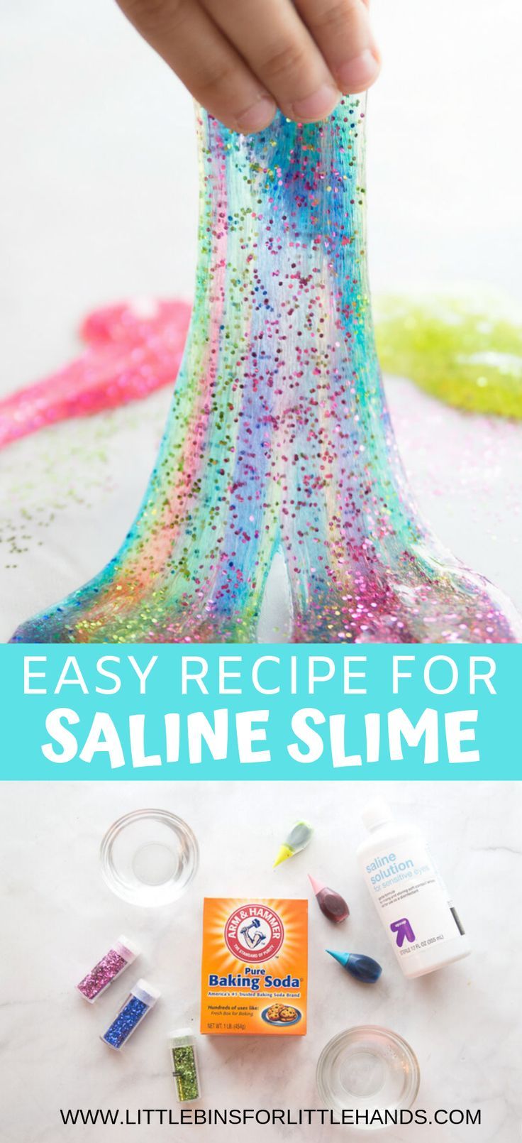 How To Make Saline Solution Slime - Little Bins for Little Hands