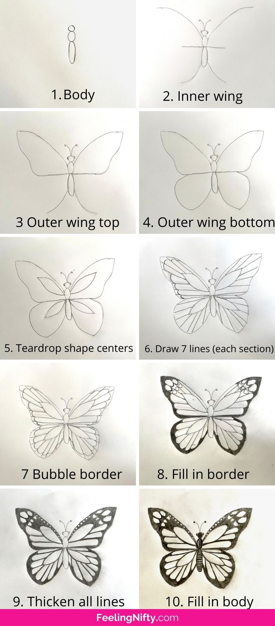 How to Draw a Butterfly Easy-Peasy & Fast ! {for kids, teens and adults}