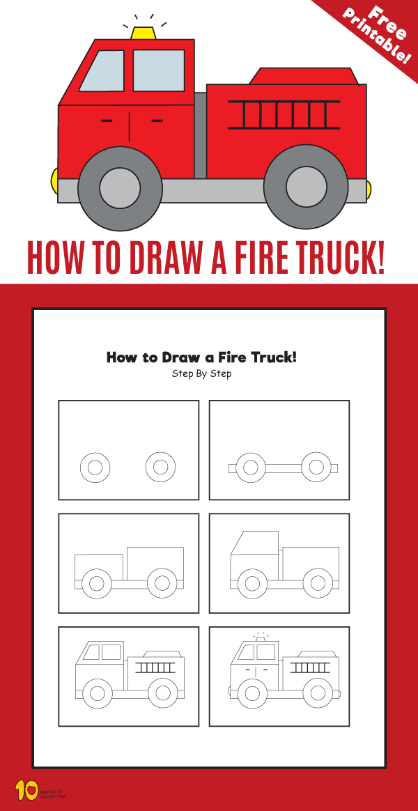 How to Draw a Fire Truck - 10 Minutes of Quality Time