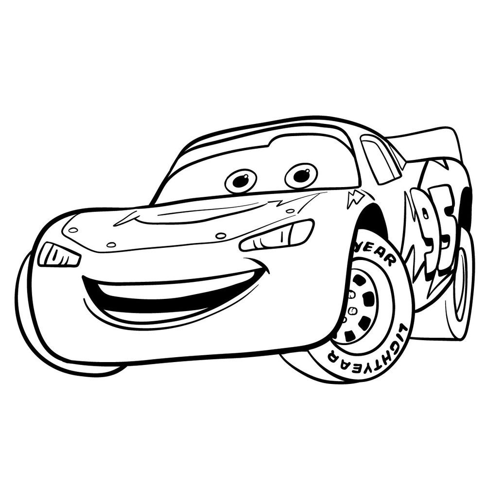 How to draw Lightning McQueen - Sketchok easy drawing guides