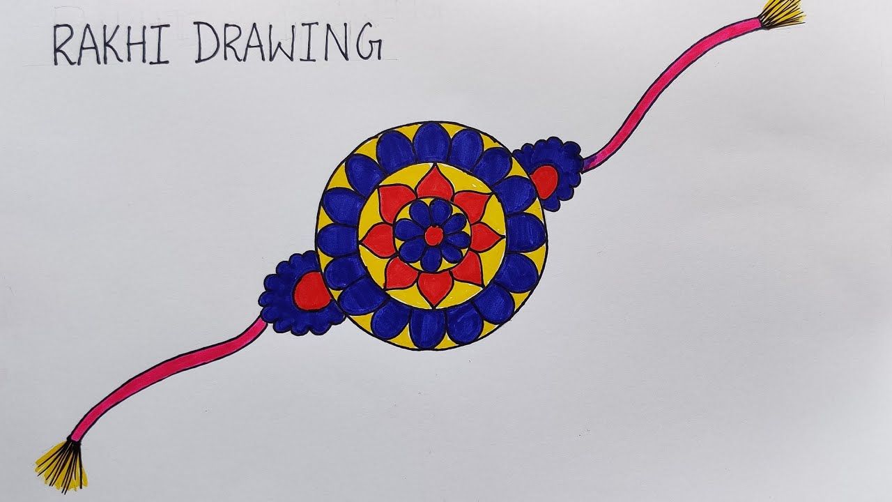 How to draw Rakhi| Drawing for kids| How to draw handmade rakhi for Raksha Bandh