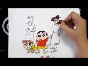 How to draw shin chan family step by step HD Wallpaper
