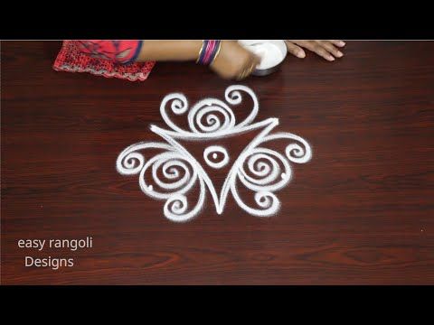 How to draw very easy , simple kolam rangoli designs