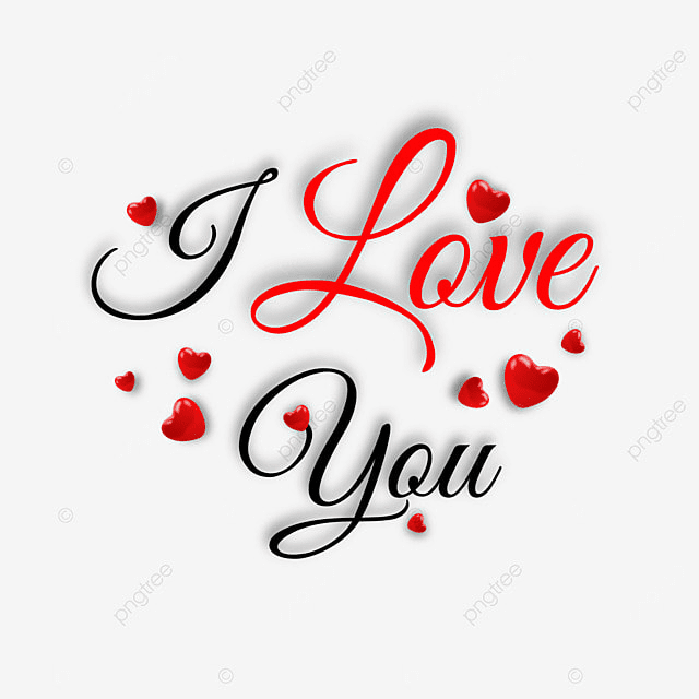 I Love You Clipart Transparent Png Hd, I Love You Typography With Red Hearts Hap