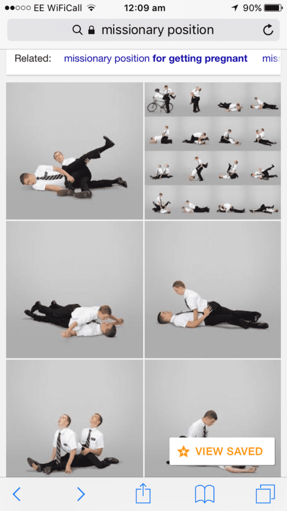 If You Google 'Missionary Position', The First Images Are 2 Mormon Missionaries